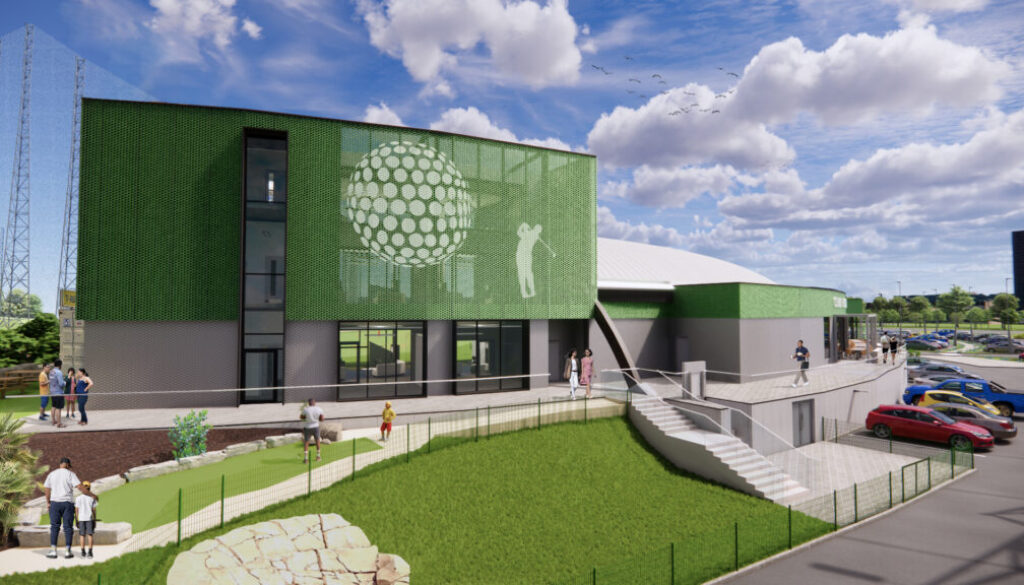 CGI image of the proposed West Wing elevation at Trafford Golf Centre