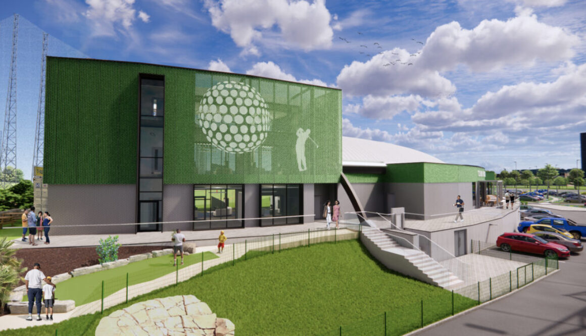 CGI image of the proposed West Wing elevation at Trafford Golf Centre