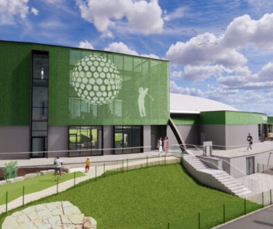 CGI image of the proposed West Wing elevation at Trafford Golf Centre